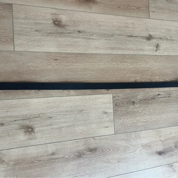 Frye Black Leather Belt with Brass Ring Buckle - Picture 2 of 4